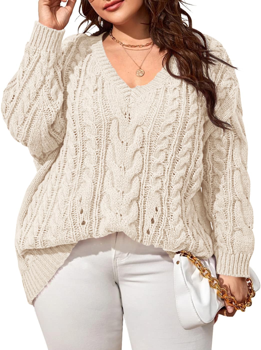 Saodimallsu Womens Plus Size Sweater