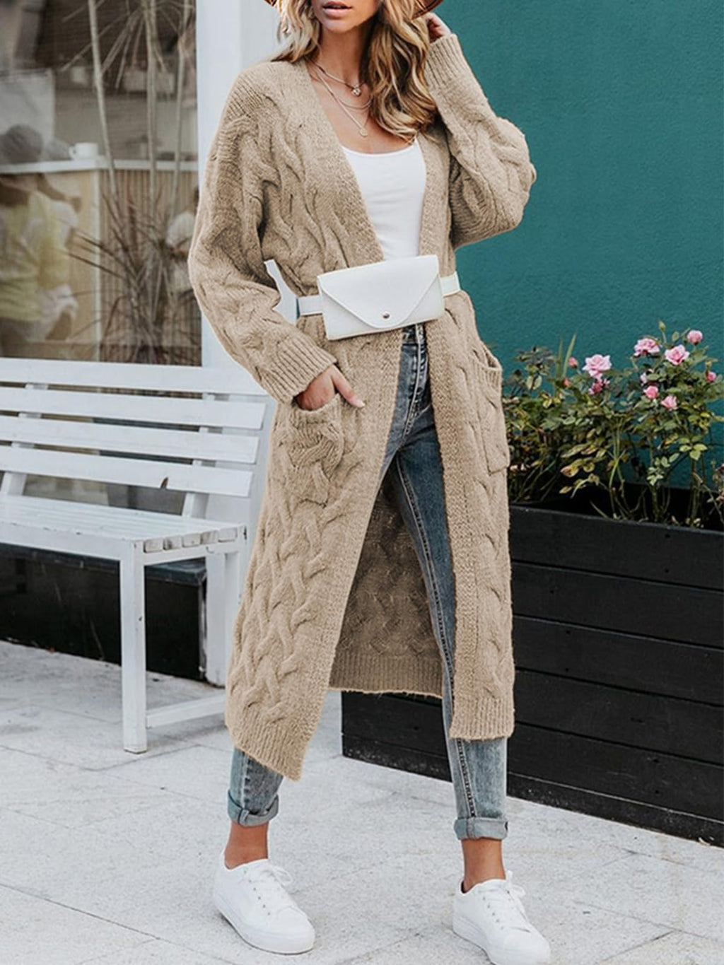 Saodimallsu Womens Cable Knit Long Cardigan