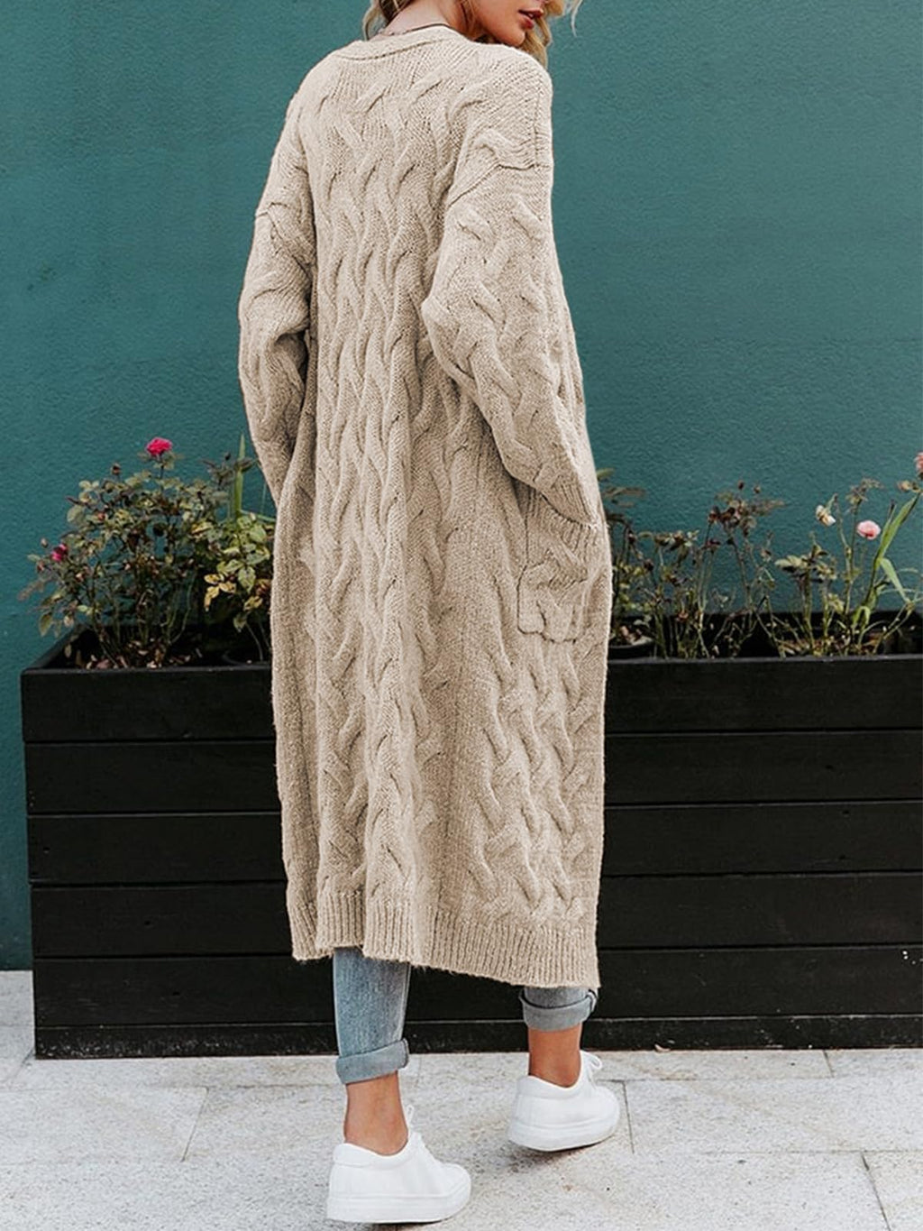 Saodimallsu Womens Cable Knit Long Cardigan