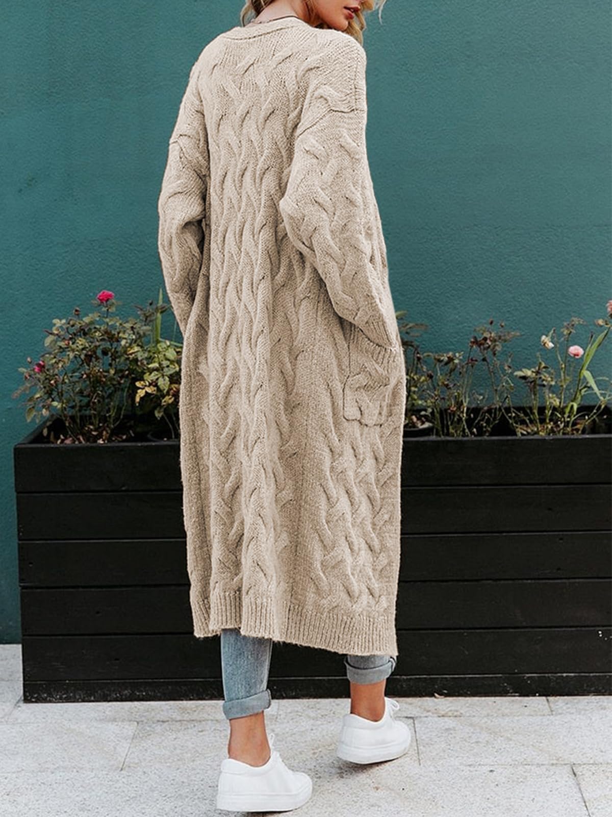 Saodimallsu Womens Cable Knit Long Cardigan