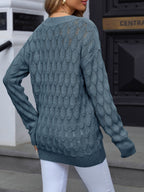 Saodimallsu Womens Crochet V Neck Blouses Sweater