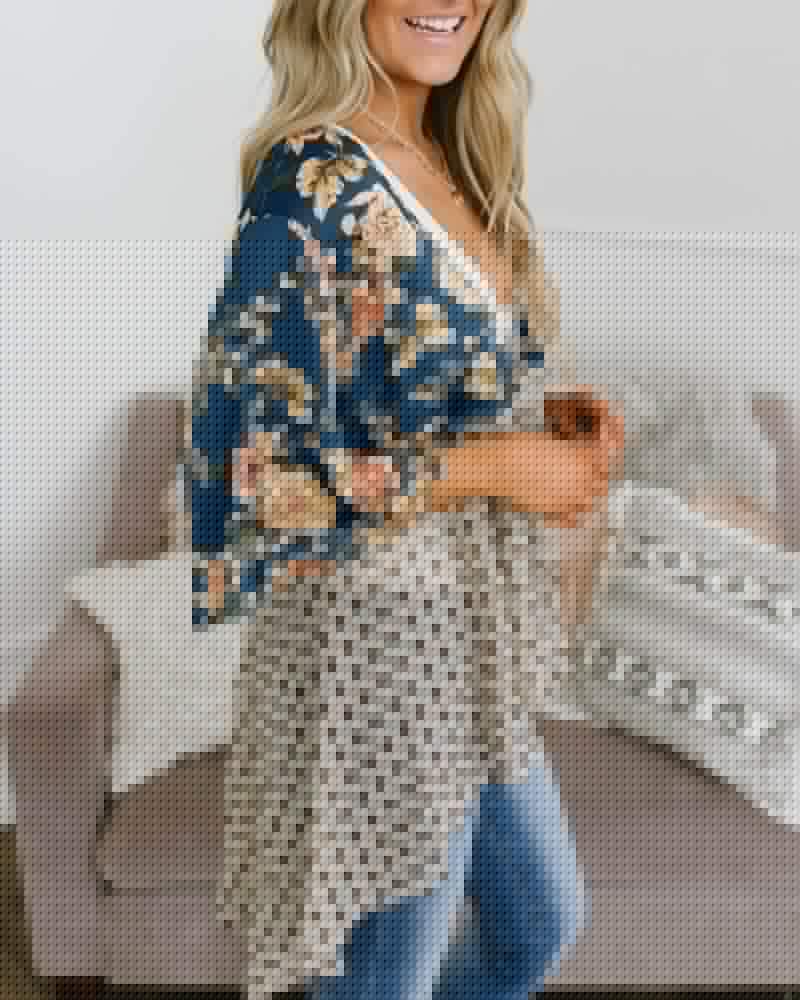 Saodimallsu Womens Tie Front Floral Kimono Cardigans