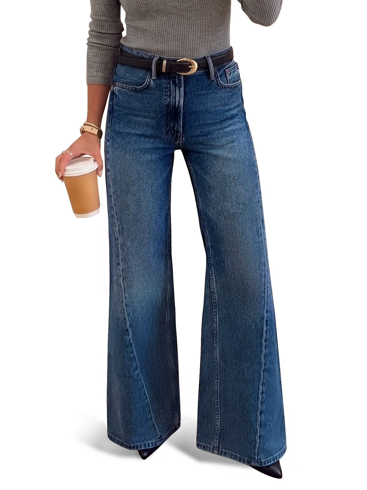 Saodimallsu Women High Waisted Flare Jeans