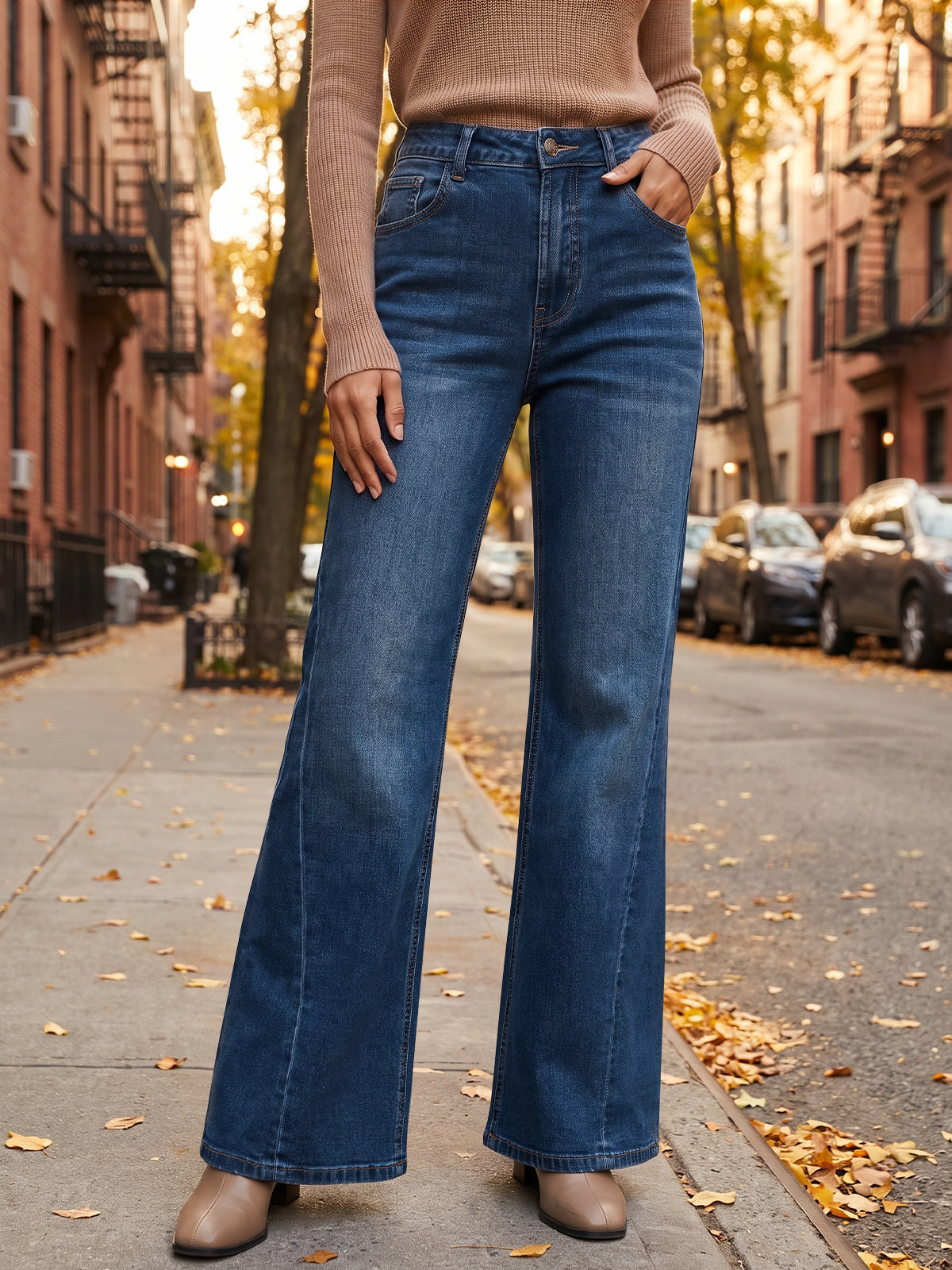 Saodimallsu Women High Waisted Flare Jeans
