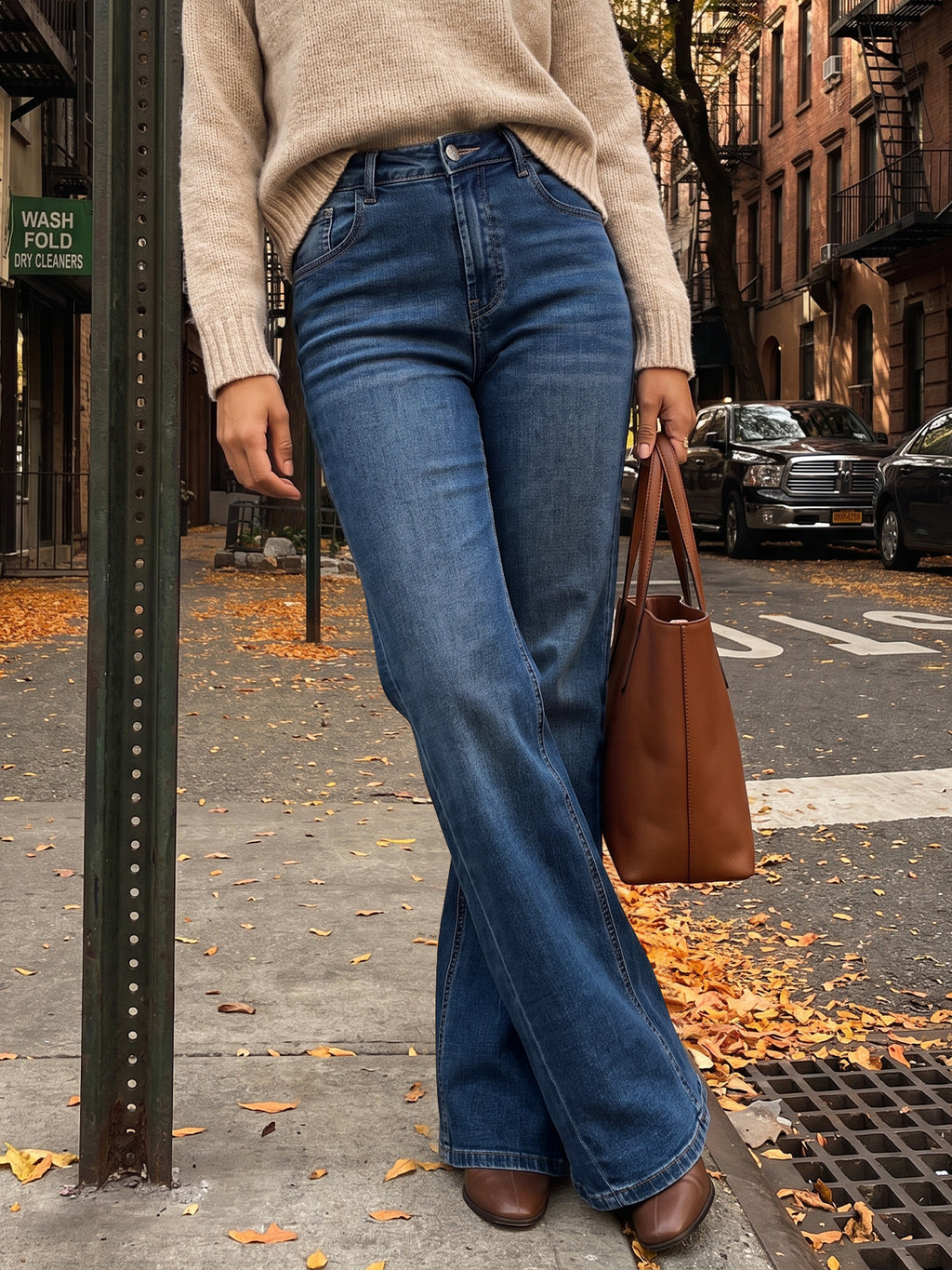 Saodimallsu Women High Waisted Flare Jeans