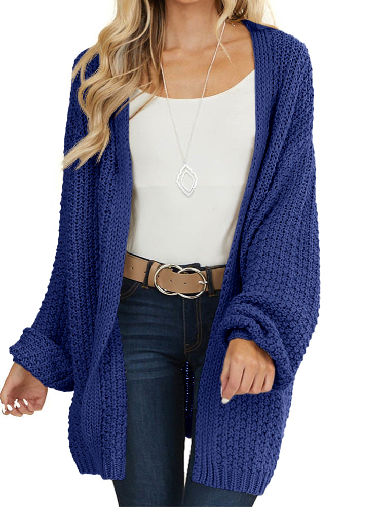Saodimallsu Womens Oversized Open Front Knit Cardigan