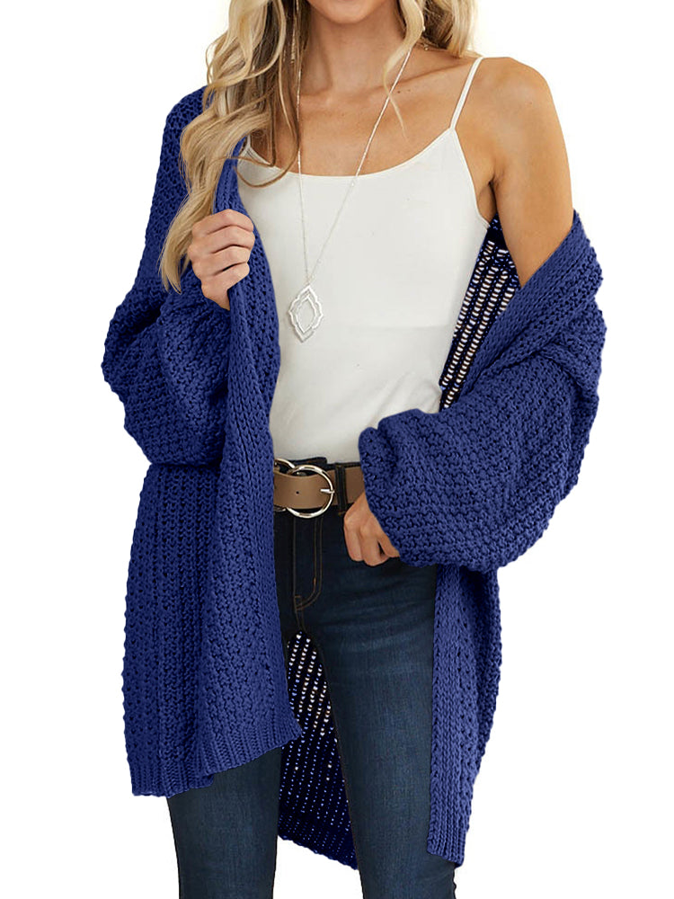 Saodimallsu Womens Oversized Open Front Knit Cardigan