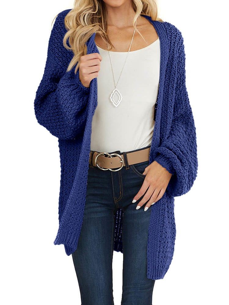 Saodimallsu Womens Oversized Open Front Knit Cardigan