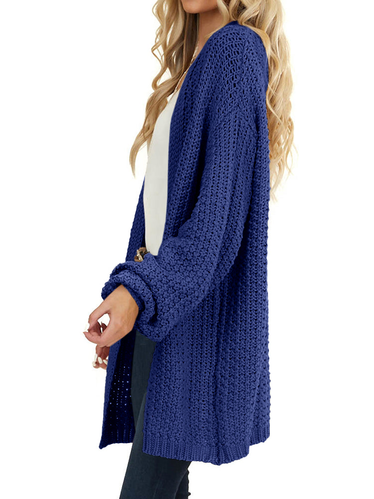 Saodimallsu Womens Oversized Open Front Knit Cardigan