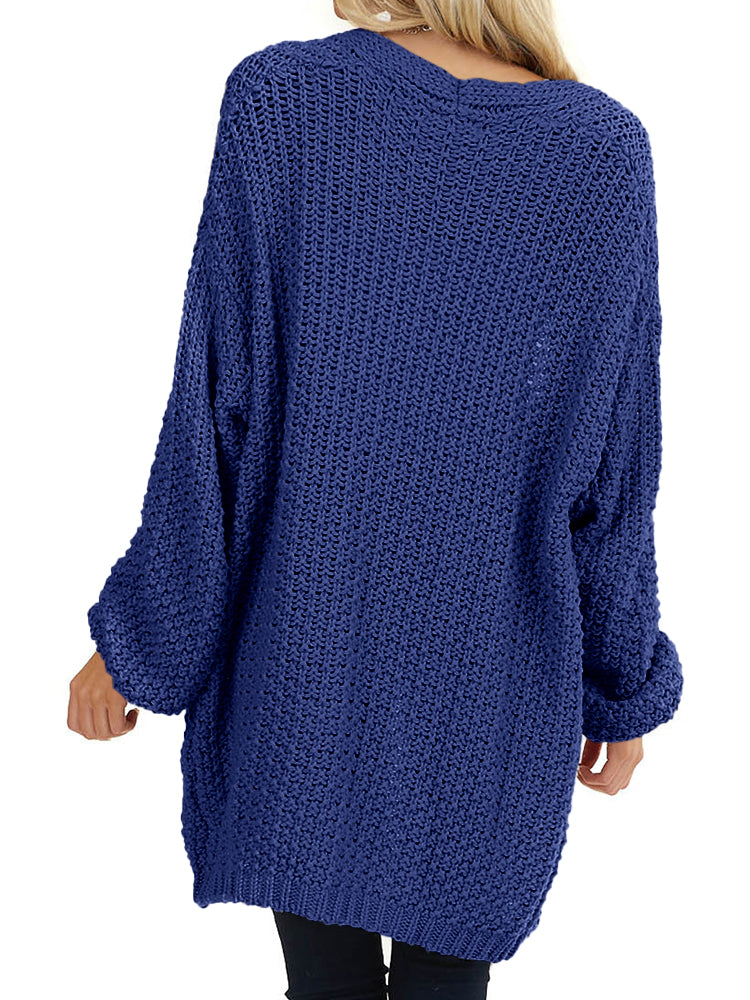 Saodimallsu Womens Oversized Open Front Knit Cardigan