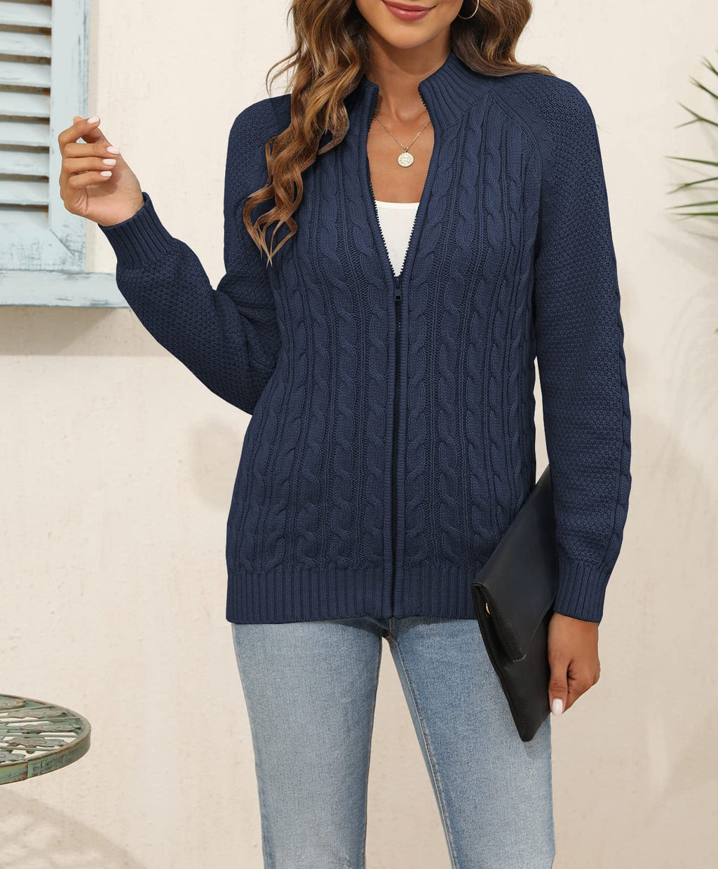 Saodimallsu Women Cable Knit Cardigan