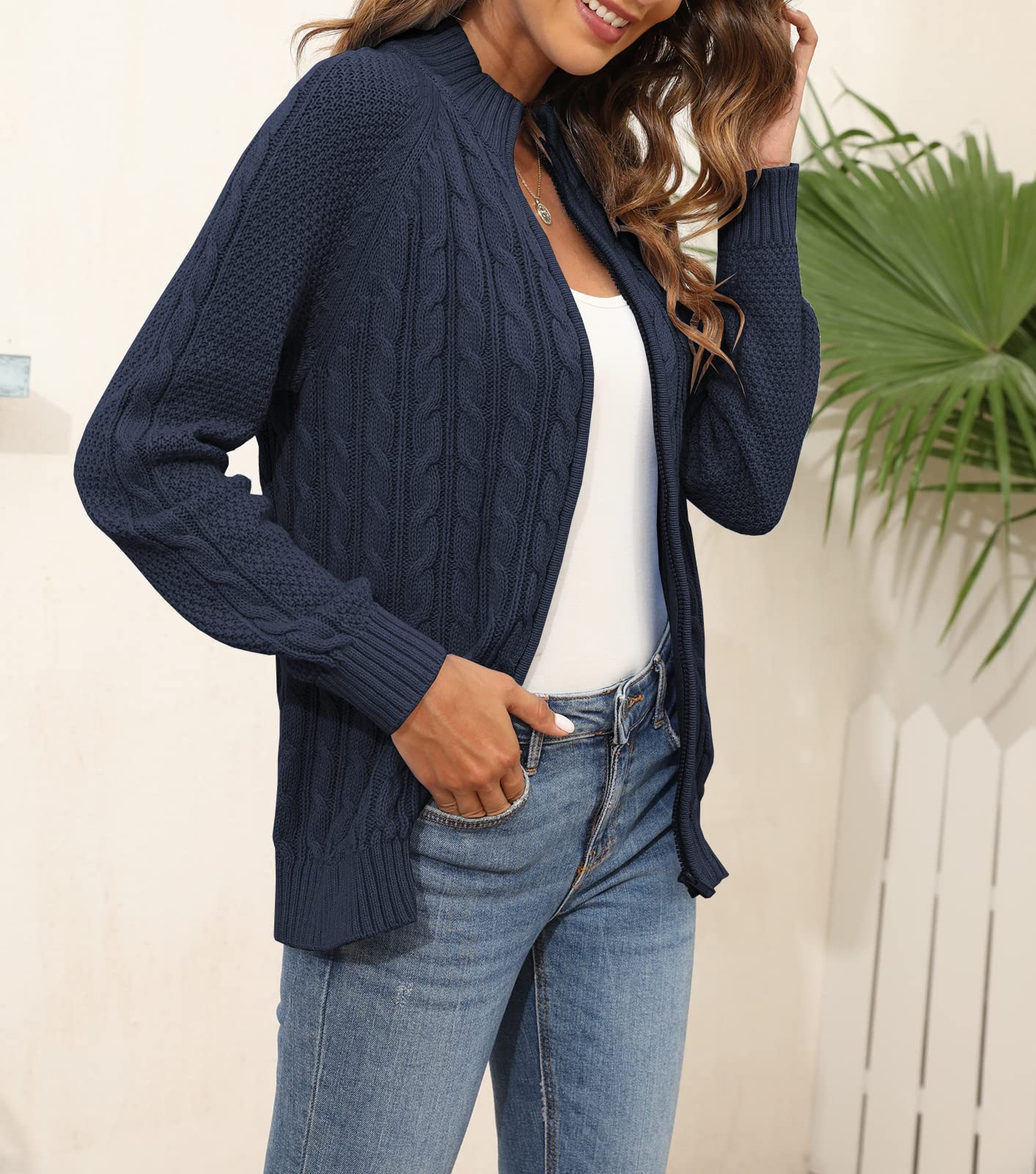 Saodimallsu Women Cable Knit Cardigan