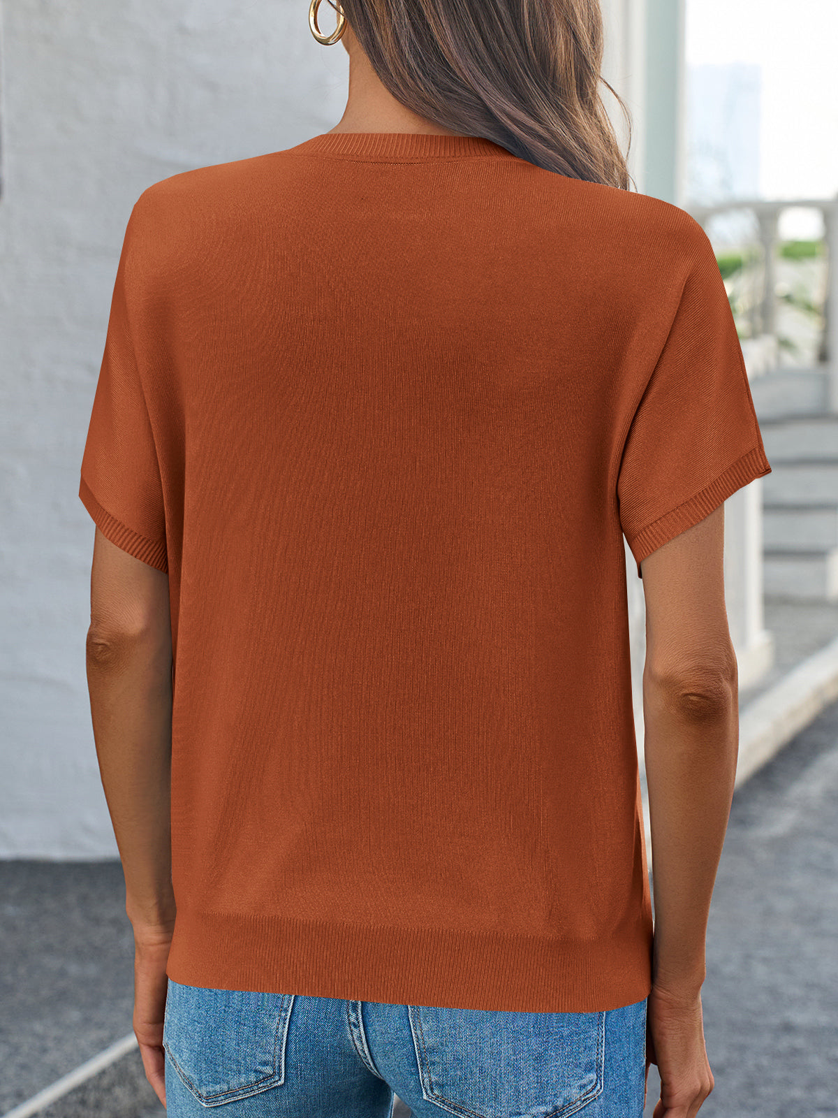 Saodimallsu Women's Crew Neck Knit Sweater