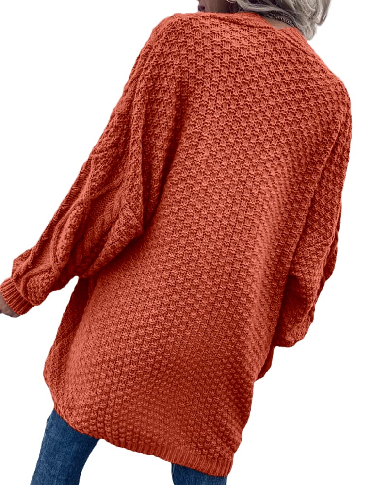 Saodimallsu Womens Chunky Cable Knit Cardigan
