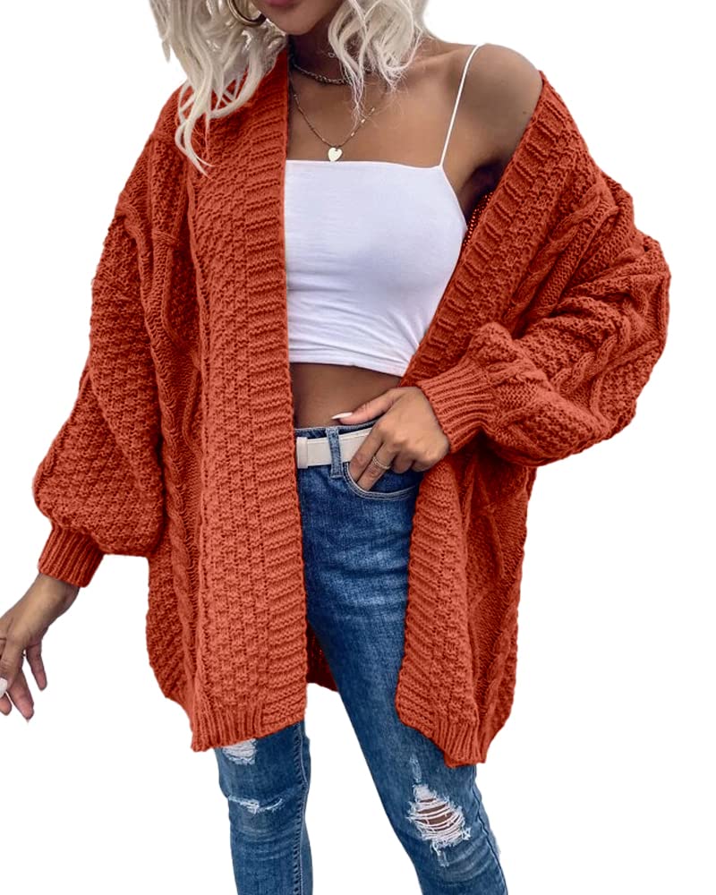 Saodimallsu Womens Chunky Cable Knit Cardigan