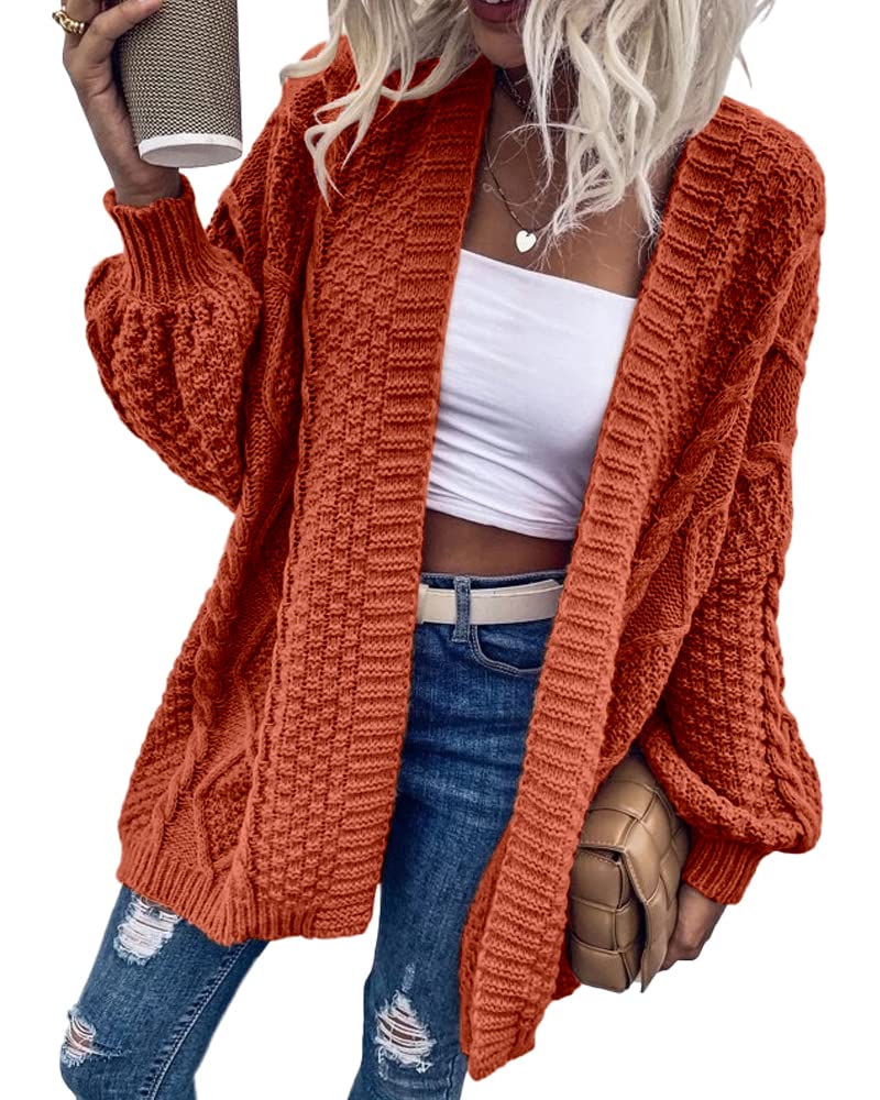 Saodimallsu Womens Chunky Cable Knit Cardigan