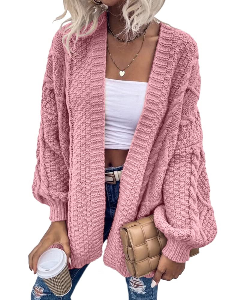Saodimallsu Womens Chunky Cable Knit Cardigan