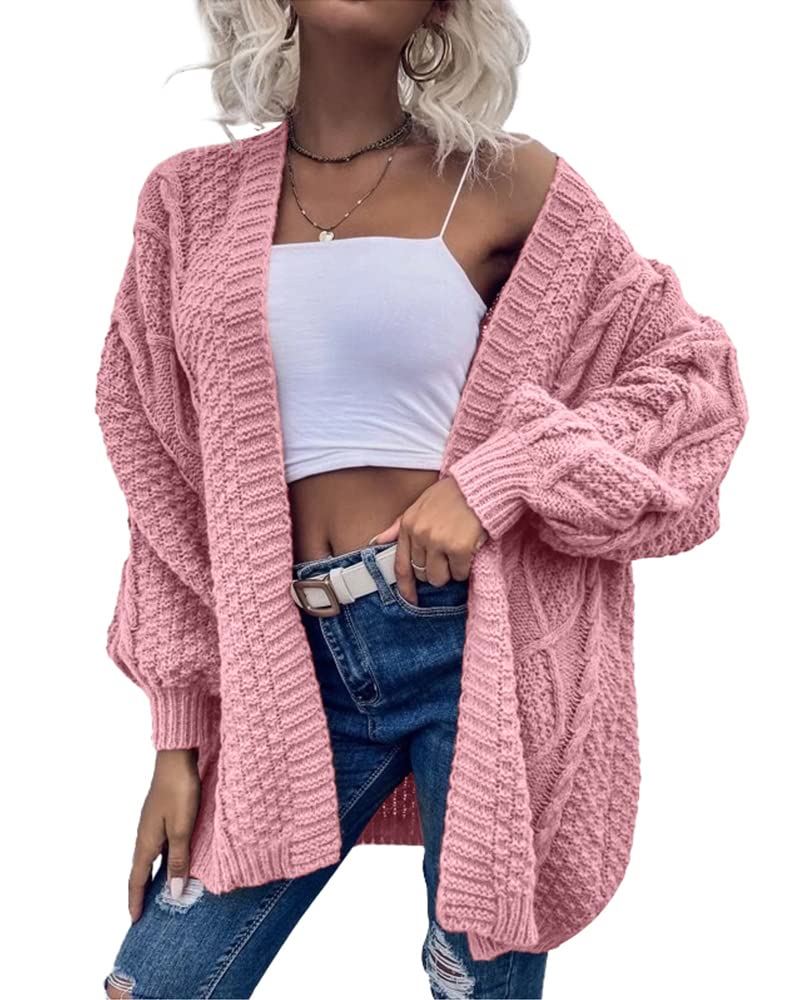 Saodimallsu Womens Chunky Cable Knit Cardigan