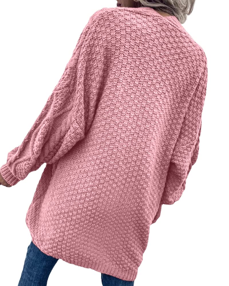 Saodimallsu Womens Chunky Cable Knit Cardigan