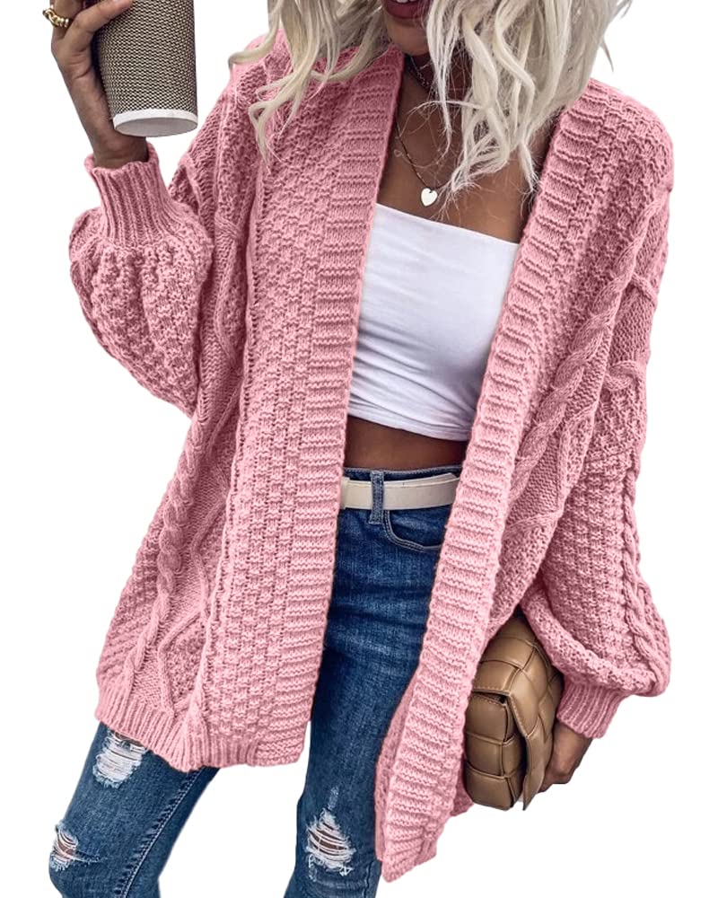 Saodimallsu Womens Chunky Cable Knit Cardigan