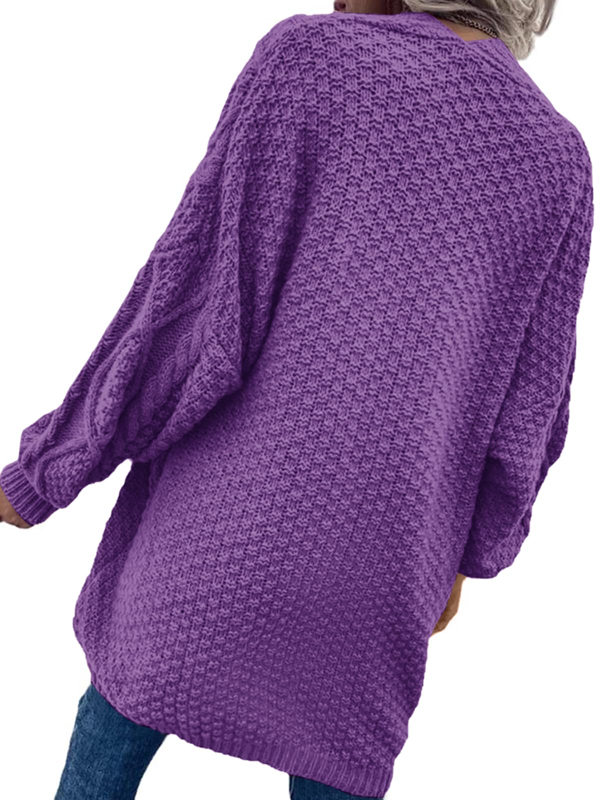 Saodimallsu Womens Chunky Cable Knit Cardigan