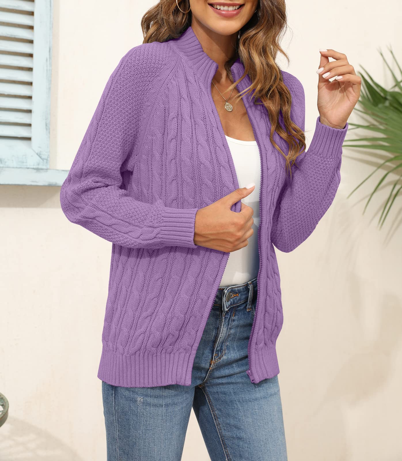 Saodimallsu Women Cable Knit Cardigan