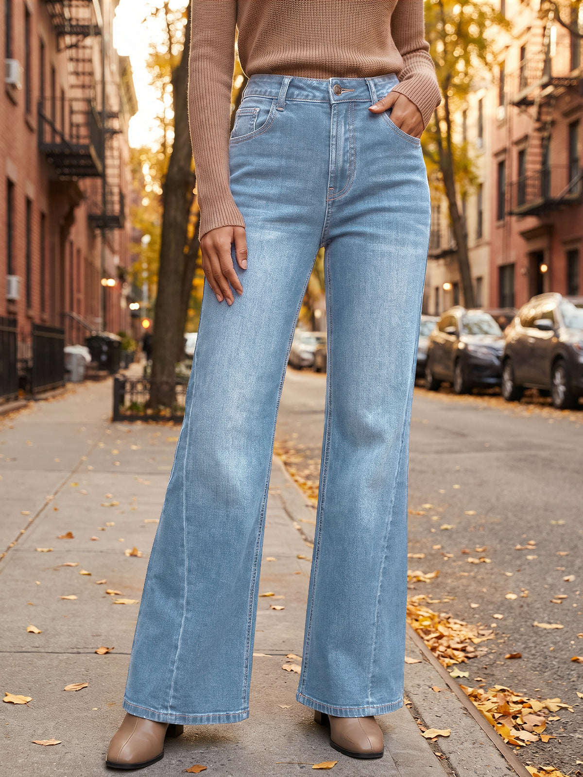 Saodimallsu Women High Waisted Flare Jeans
