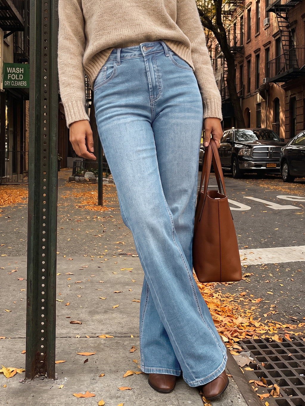 Saodimallsu Women High Waisted Flare Jeans