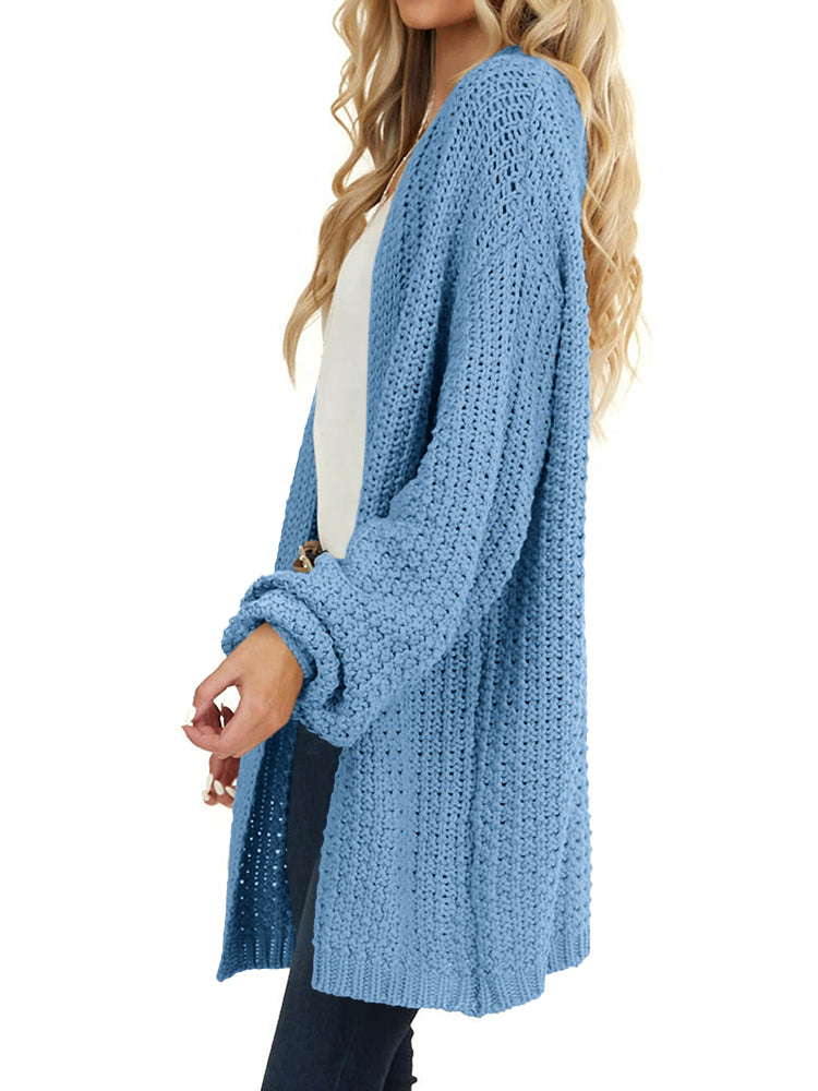 Saodimallsu Womens Oversized Open Front Knit Cardigan