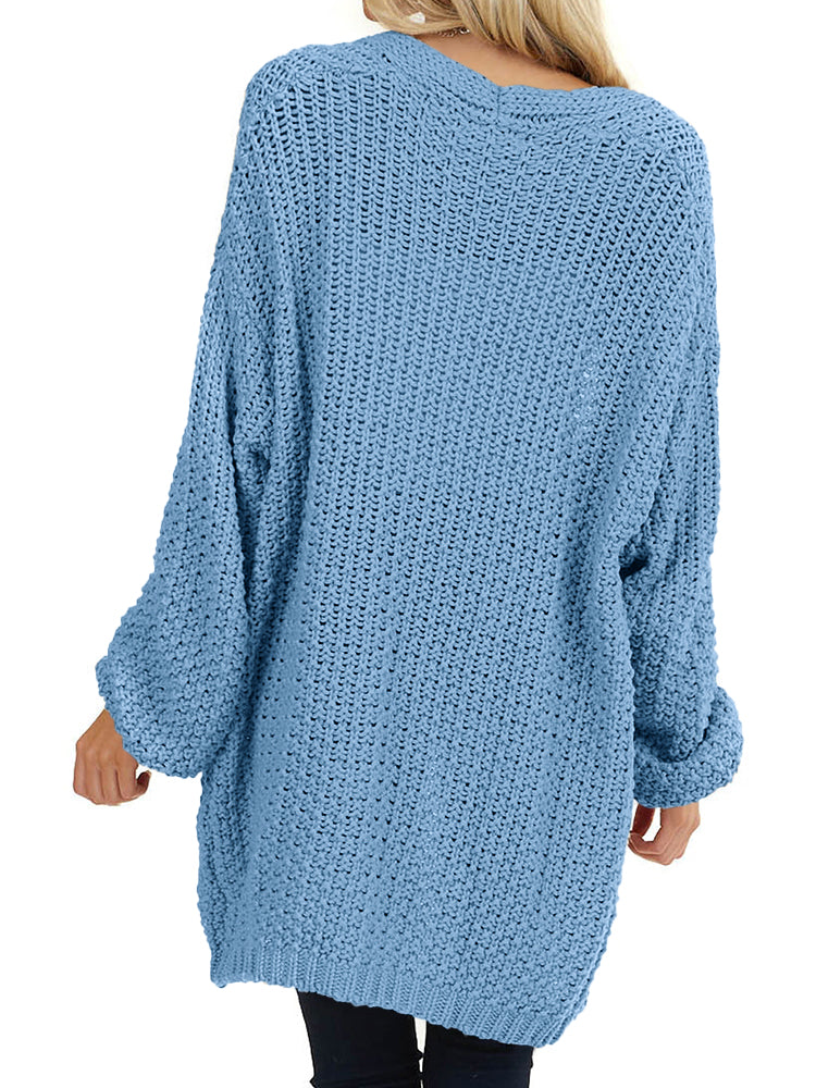 Saodimallsu Womens Oversized Open Front Knit Cardigan