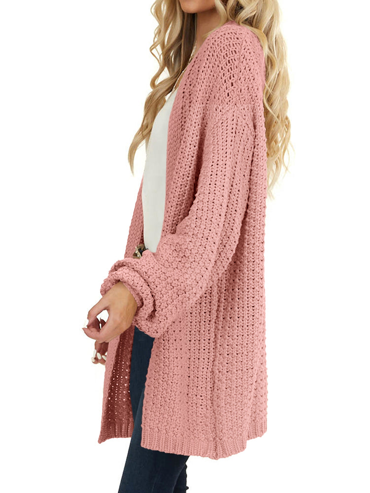 Saodimallsu Womens Oversized Open Front Knit Cardigan