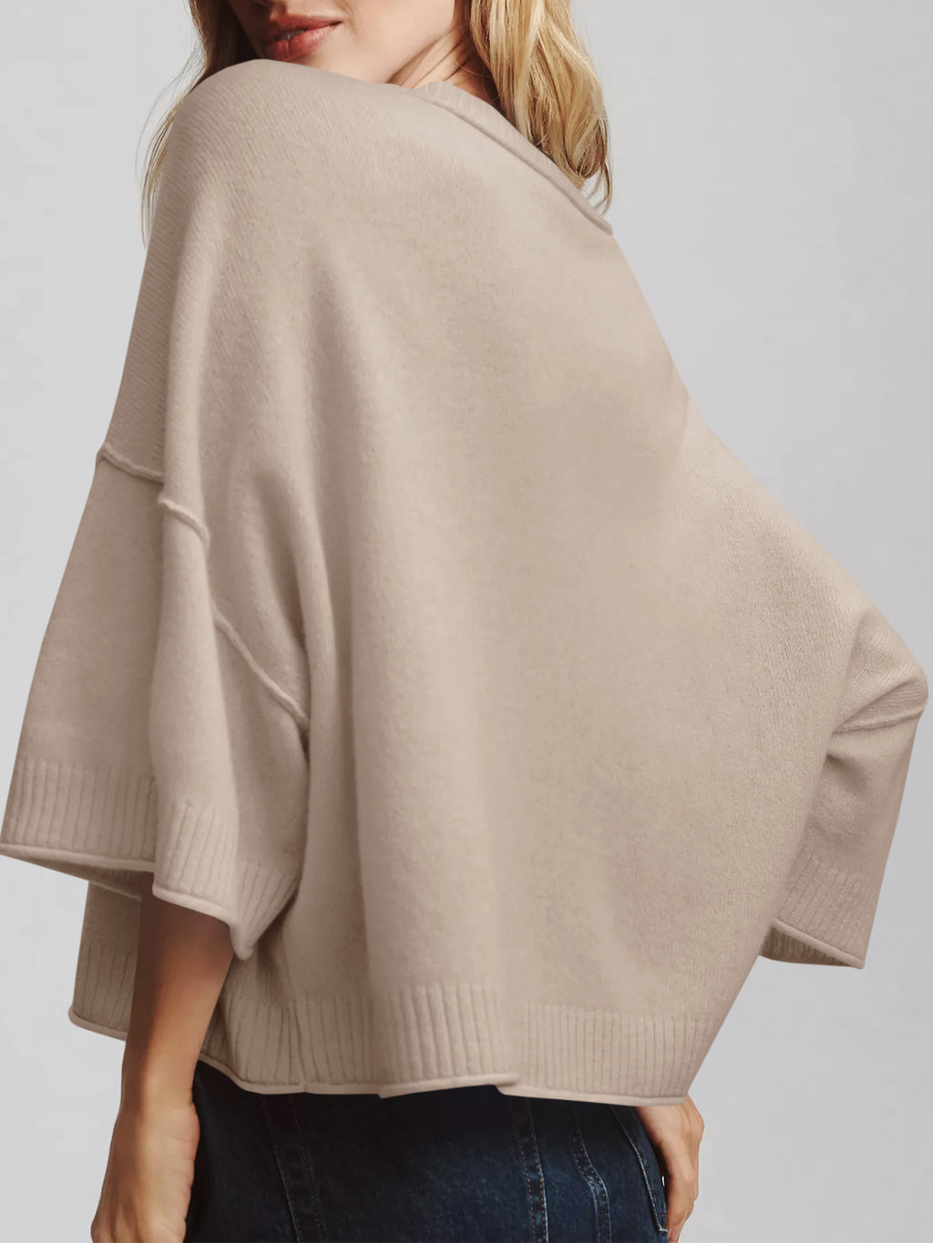 Saodimallsu Womens Oversized Cropped Sweater