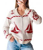 Saodimallsu Womens Zip Up Collared Sweater