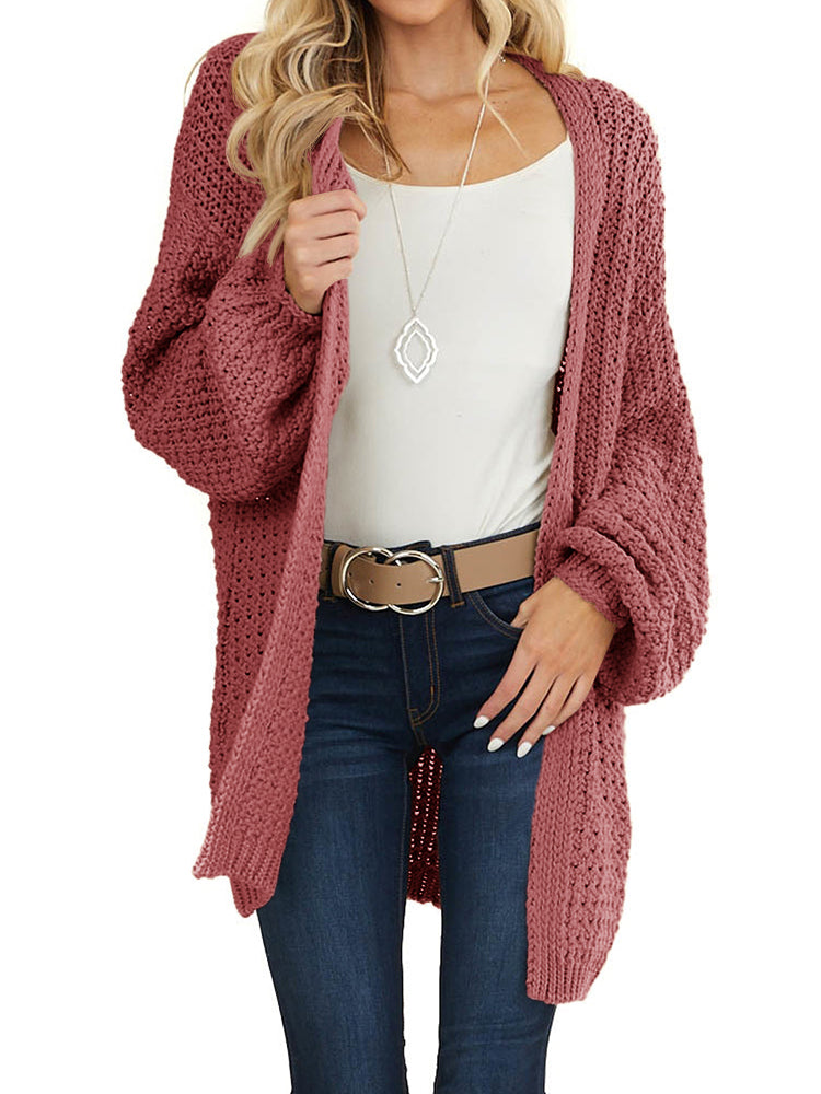 Saodimallsu Womens Oversized Open Front Knit Cardigan