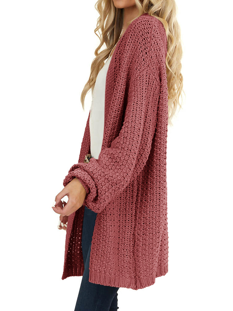 Saodimallsu Womens Oversized Open Front Knit Cardigan