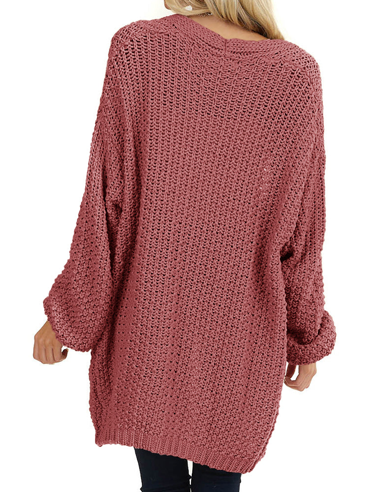 Saodimallsu Womens Oversized Open Front Knit Cardigan