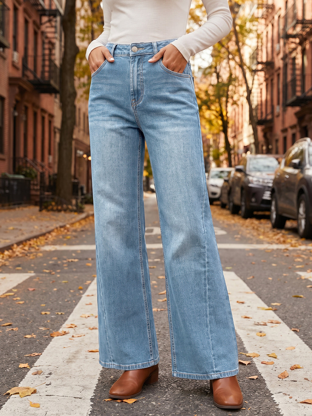 Saodimallsu Women High Waisted Flare Jeans