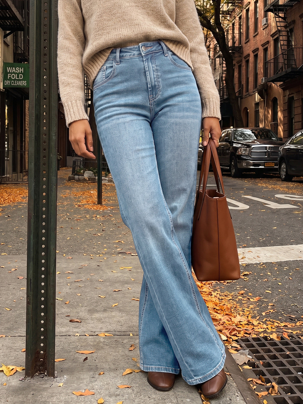 Saodimallsu Women High Waisted Flare Jeans