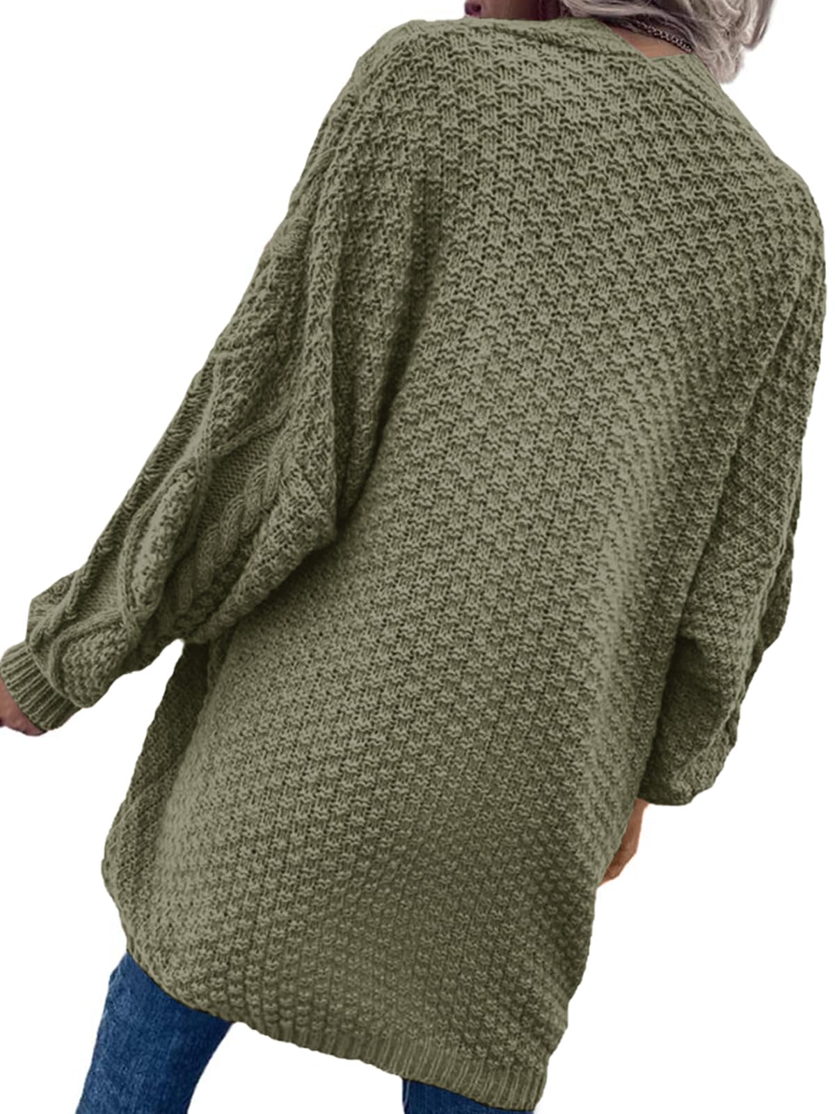 Saodimallsu Womens Chunky Cable Knit Cardigan