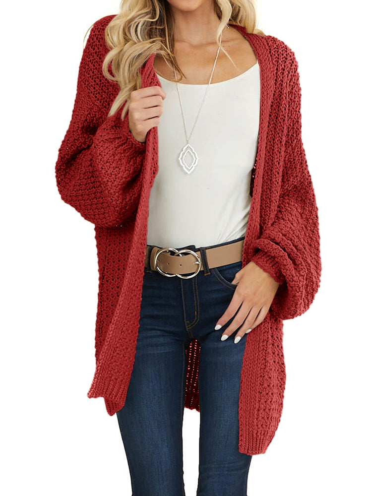 Saodimallsu Womens Oversized Open Front Knit Cardigan