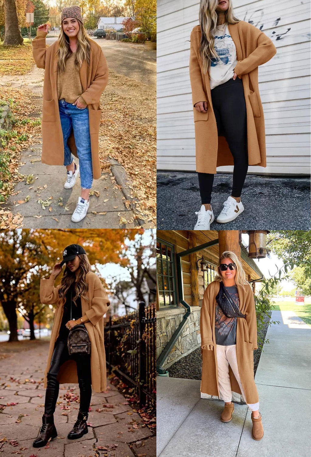Saodimallsu Womens Oversized Open Front Cardigan