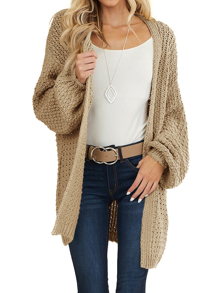 Saodimallsu Womens Oversized Open Front Knit Cardigan