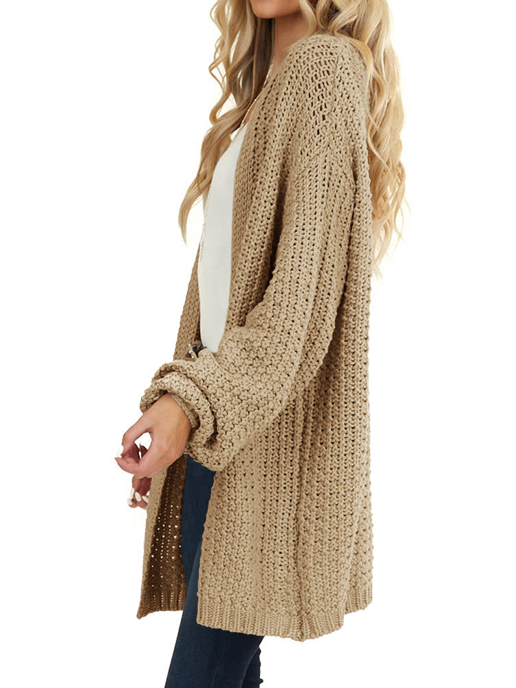 Saodimallsu Womens Oversized Open Front Knit Cardigan