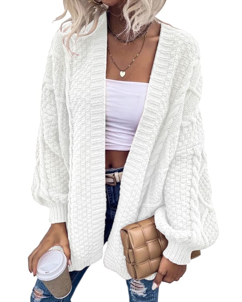 Saodimallsu Womens Chunky Cable Knit Cardigan