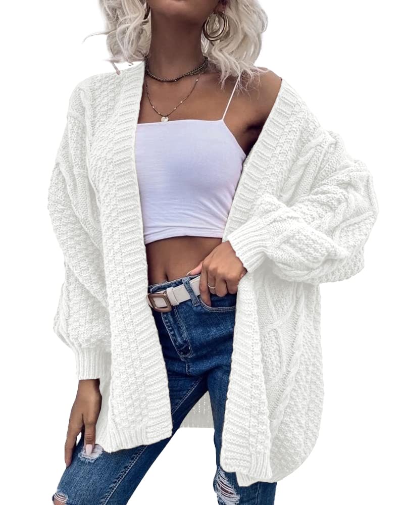 Saodimallsu Womens Chunky Cable Knit Cardigan