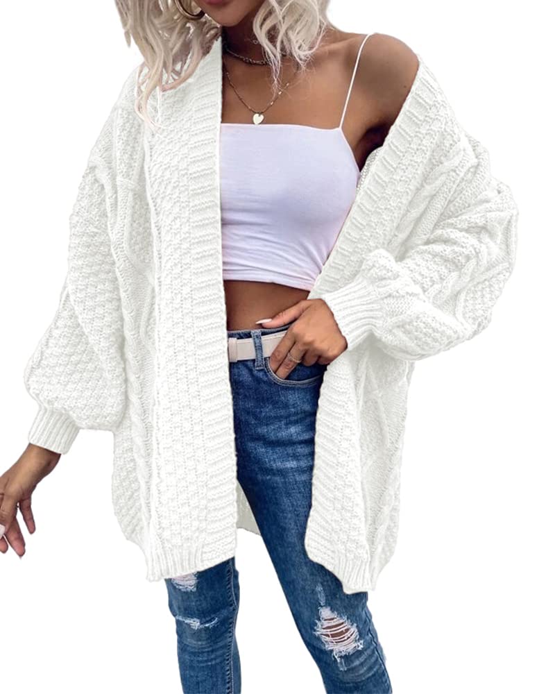 Saodimallsu Womens Chunky Cable Knit Cardigan