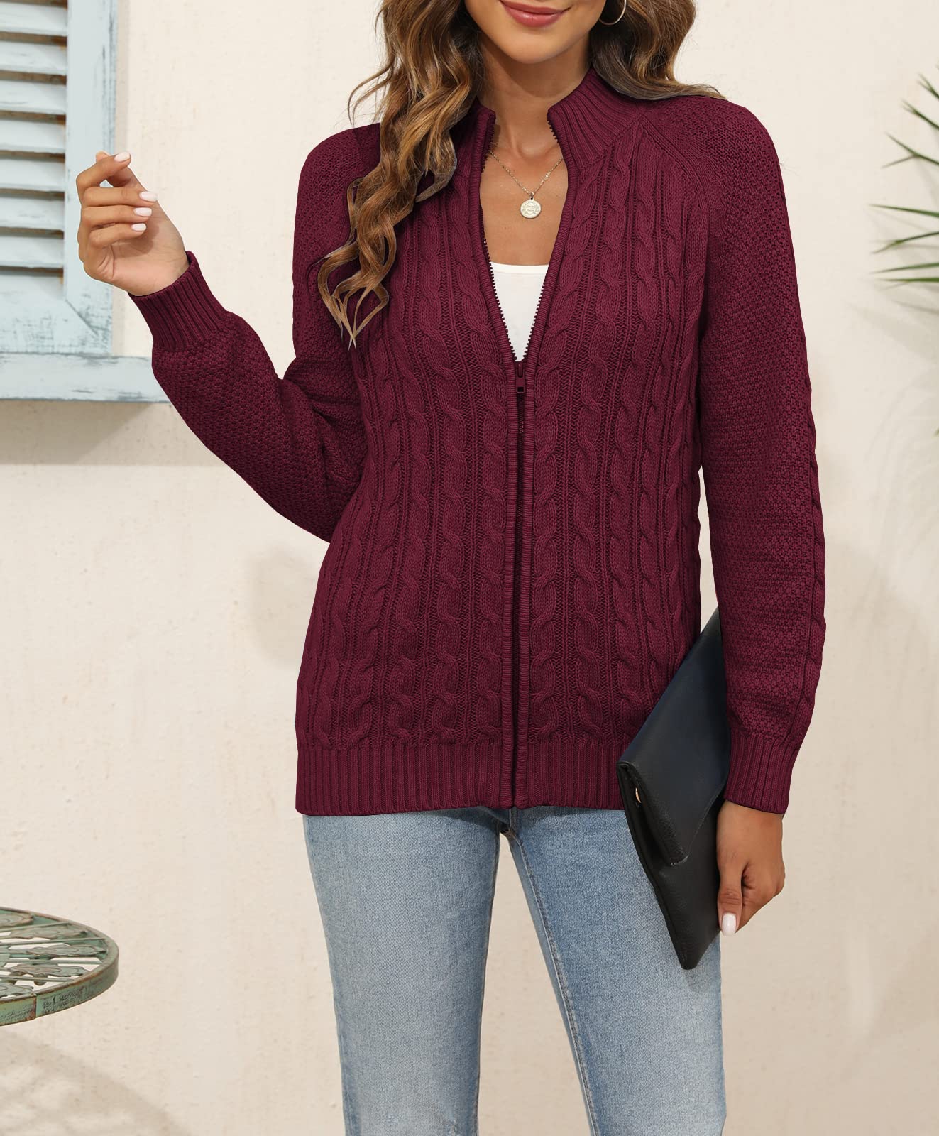 Saodimallsu Women Cable Knit Cardigan