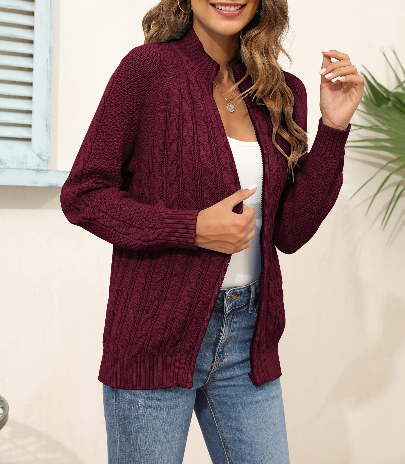 Saodimallsu Women Cable Knit Cardigan