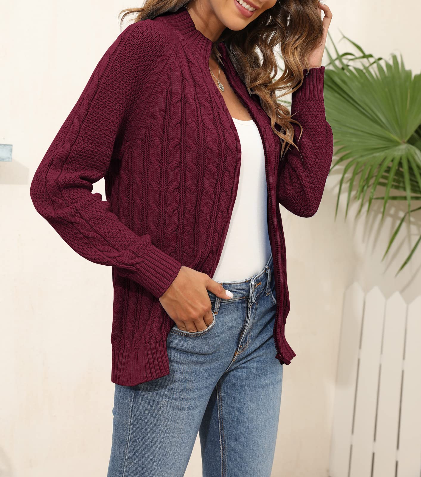 Saodimallsu Women Cable Knit Cardigan
