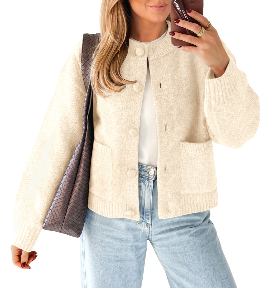Saodimallsu Womens Casual Knit Button Up Cardigans